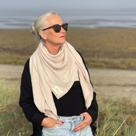 Musselin Tuch Damen l Beige