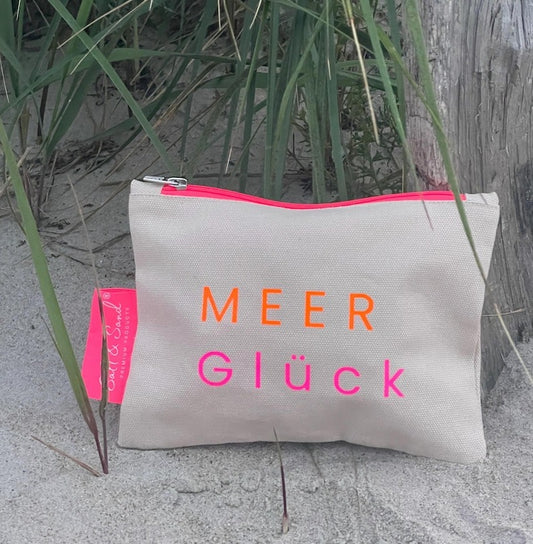 Kosmetiktasche aus Baumwoll Canvas l Beige MEER Glück