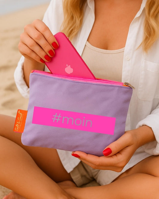 Kosmetiktasche aus Baumwoll Canvas l Lavendel Moin