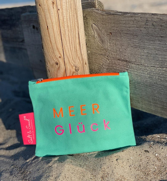 Kosmetiktasche aus Baumwoll Canvas l Türkis MEER Glück