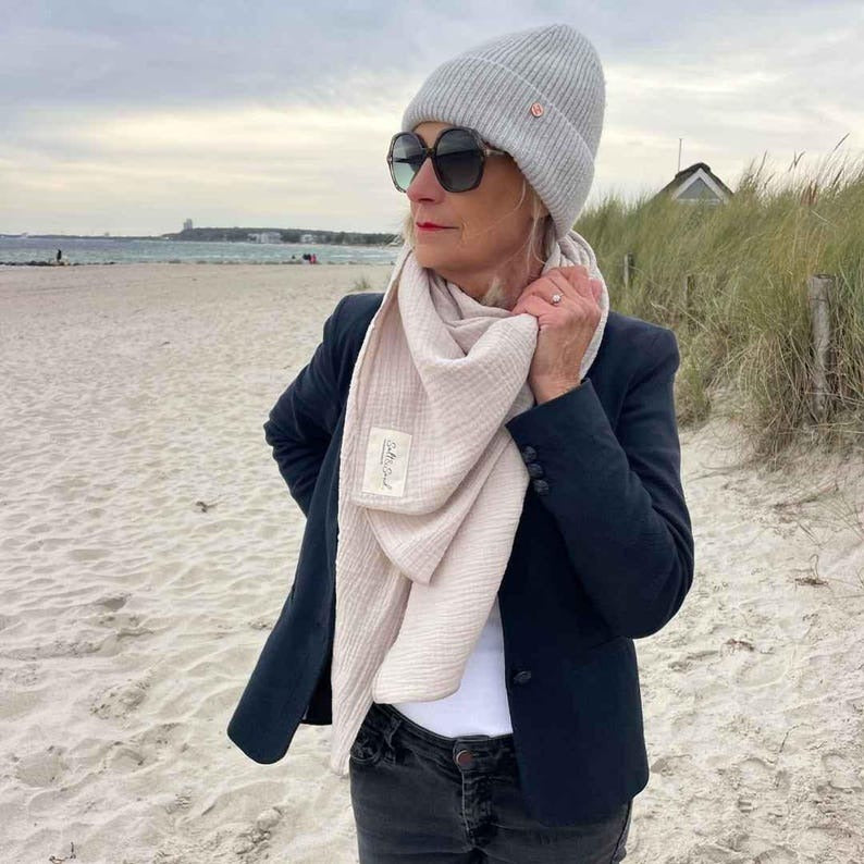 Musselin Tuch Damen l Beige