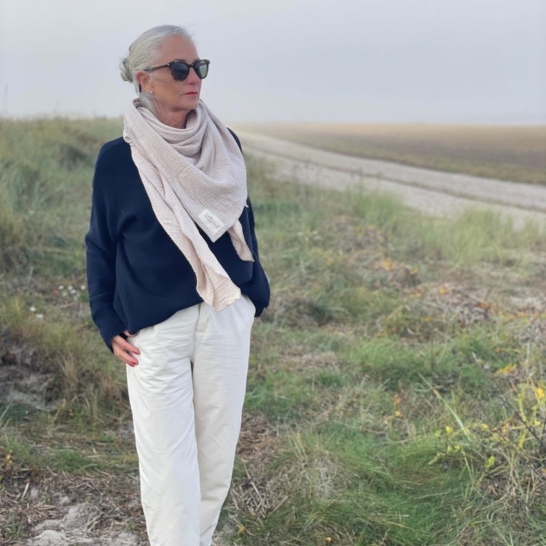 Musselin Tuch Damen l Beige