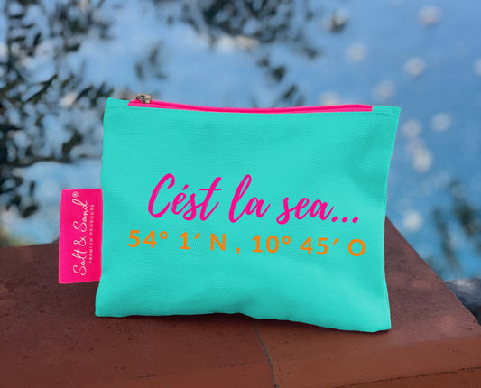 Kosmetiktasche aus Baumwoll Canvas l Türkis Cést la sea