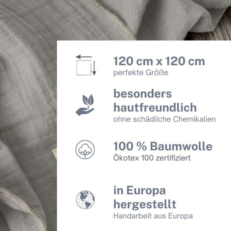 Musselin Tuch Damen l Grau