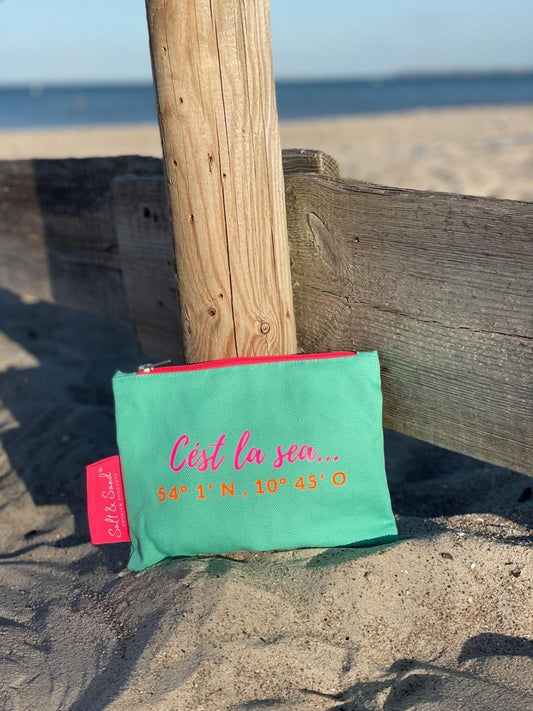 Kosmetiktasche aus Baumwoll Canvas l Türkis Cést la sea