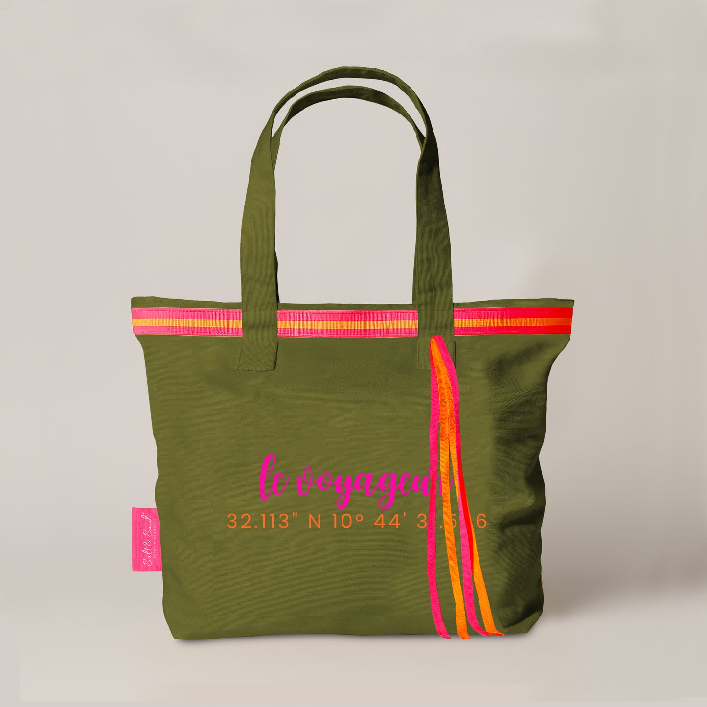 Canvas Shopper Tasche oliv Le Voageur
